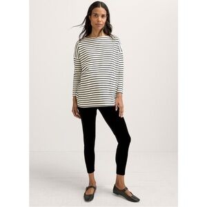 Hatch Black and White Striped Long Sleeve Top